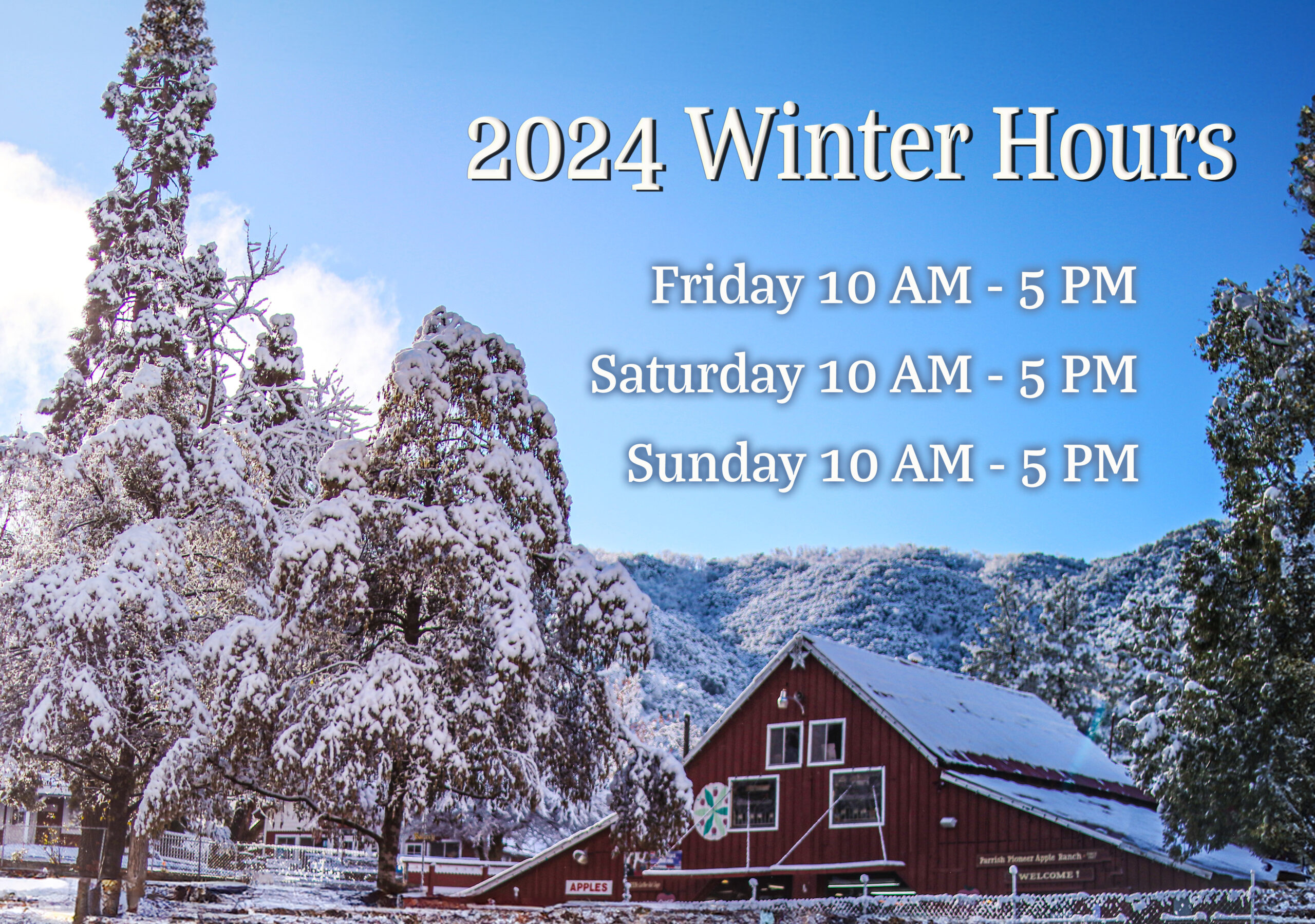 Happy 2024! Winter Hours Update
